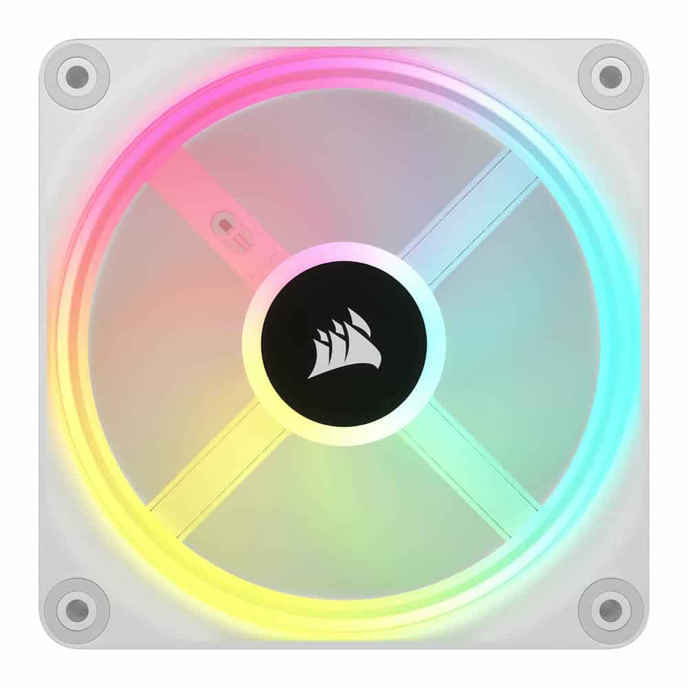 (image for) Corsair iCUE LINK QX120 RGB White Triple 120mm PWM Fan Starter Kit 3 Pack